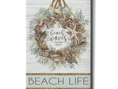 Beach Waves Wreath  by Cindy Jacobs, Canvas Wall Art Fashion