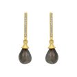 Teardrop Pave Earrings Gold With Labradorite Online Hot Sale