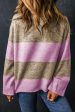 Renata Stripe Crew Neck Wide Sleeve Colorblock Sweater Online