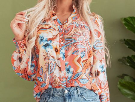 Leighton Floral Buttoned Loose Shirt. Sale