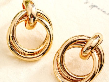 Gold Circles Stud Earrings Discount