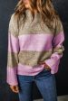 Renata Stripe Crew Neck Wide Sleeve Colorblock Sweater Online