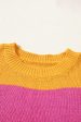 Henley Stripe Color Block Knitted T-shirt Sweater Online now