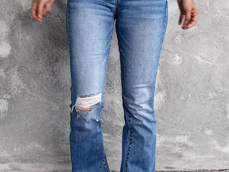 Angelina Distressed Flare Jeans Online now