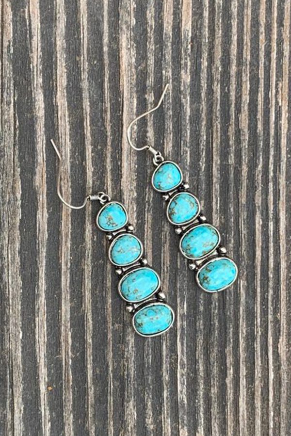 Turquoise Stacked Dangle Earrings For Sale