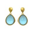 Mar Earrings Gold With Blue Topaz For Cheap