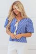 Dream Stripe Tied Front Blouse Fashion