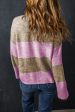 Renata Stripe Crew Neck Wide Sleeve Colorblock Sweater Online