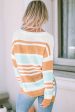 Amelia Stripe Long Sleeve Split Sweater Online now