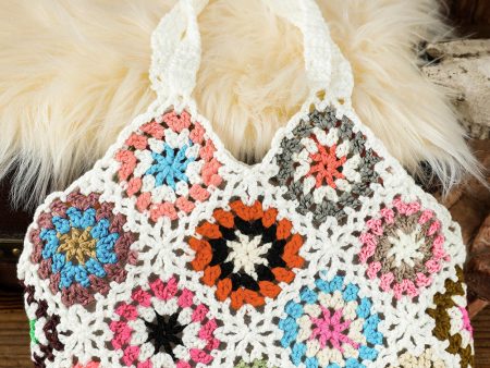 Boho Floral Crochet Retro Mini-Tote Bag Online Hot Sale