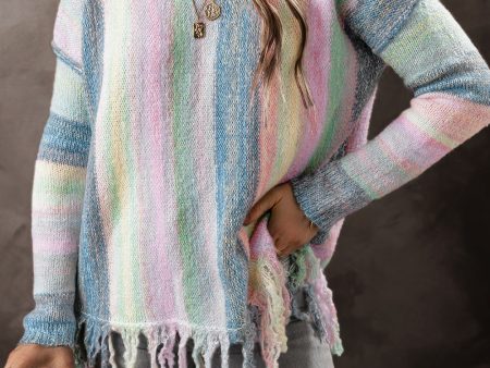 Aylani Fringed Tunic Sweater Online now