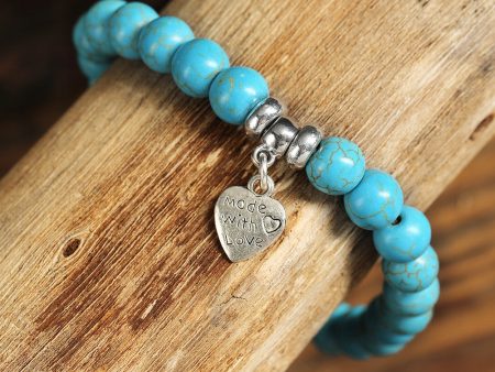 Heart Pendant Turquoise Bracelet Online