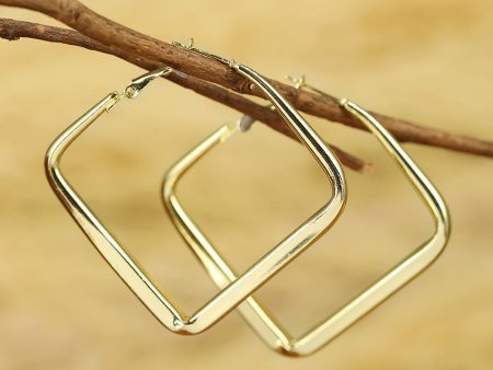 Gold Minimalist Square Hoop Earrings Online Sale