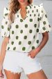 Nylah Polka Dot Shirred Yoke Blouse Sale