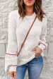 Noelle Detail Patterned Sleeve Sweater Cheap