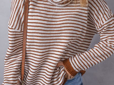 Alaia Striped Turtleneck Loose Sweater For Discount