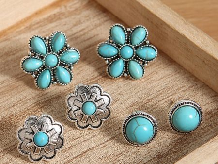 3 Piece Set Western Stud Earrings For Discount