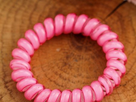 3 PCS Pink Phone Cord Hair Scrunchies Supply