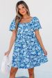 Azalea Floral Puff Sleeve Babydoll Mini Dress on Sale