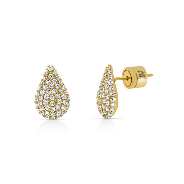 Teardrop Pave Studs Gold Cheap