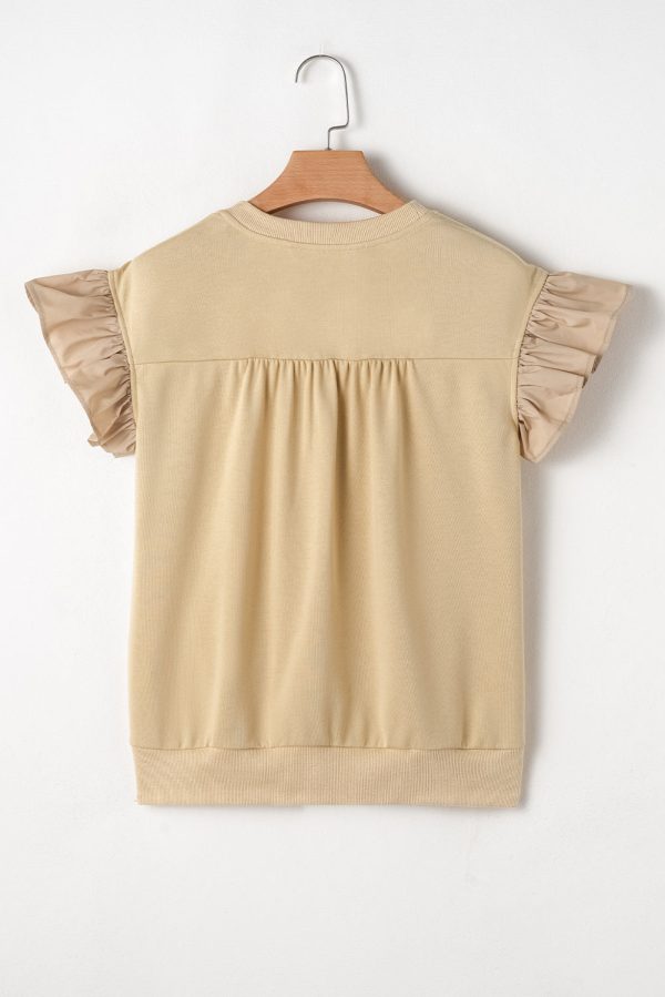 Camilla Two Tone Bow Ruffle Sleeve Top. Discount