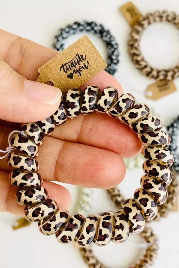 3PCS Leopard Printed Telephone Wire Hair Loop Online Hot Sale