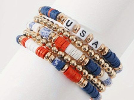 5pcs USA Beaded Bracelet Set Discount