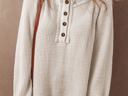 Lyla Waffle Buttoned Top Online now