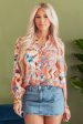 Leighton Floral Buttoned Loose Shirt. Sale