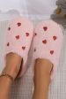 Pink Heart Slip On Plush Slippers Supply