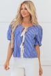 Dream Stripe Tied Front Blouse Fashion