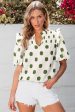 Nylah Polka Dot Shirred Yoke Blouse Sale