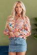 Leighton Floral Buttoned Loose Shirt. Sale