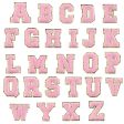 Pink Self Adhesive Chenille Letters Patches Online now