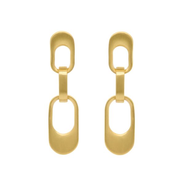 Manhattan Short Drop Earrings Gold Online Sale