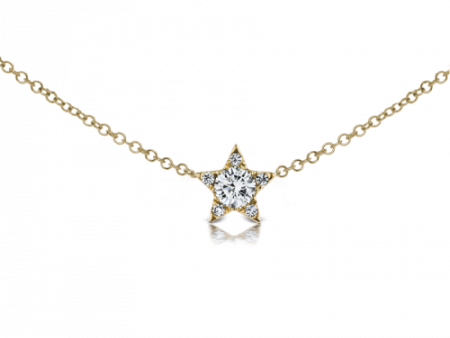 4.3mm Diamond Star Nekclace in Yellow Gold Fashion