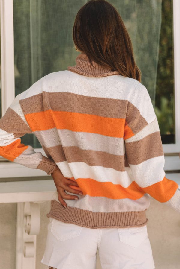 Sloane Striped Knitted Turtleneck Sale